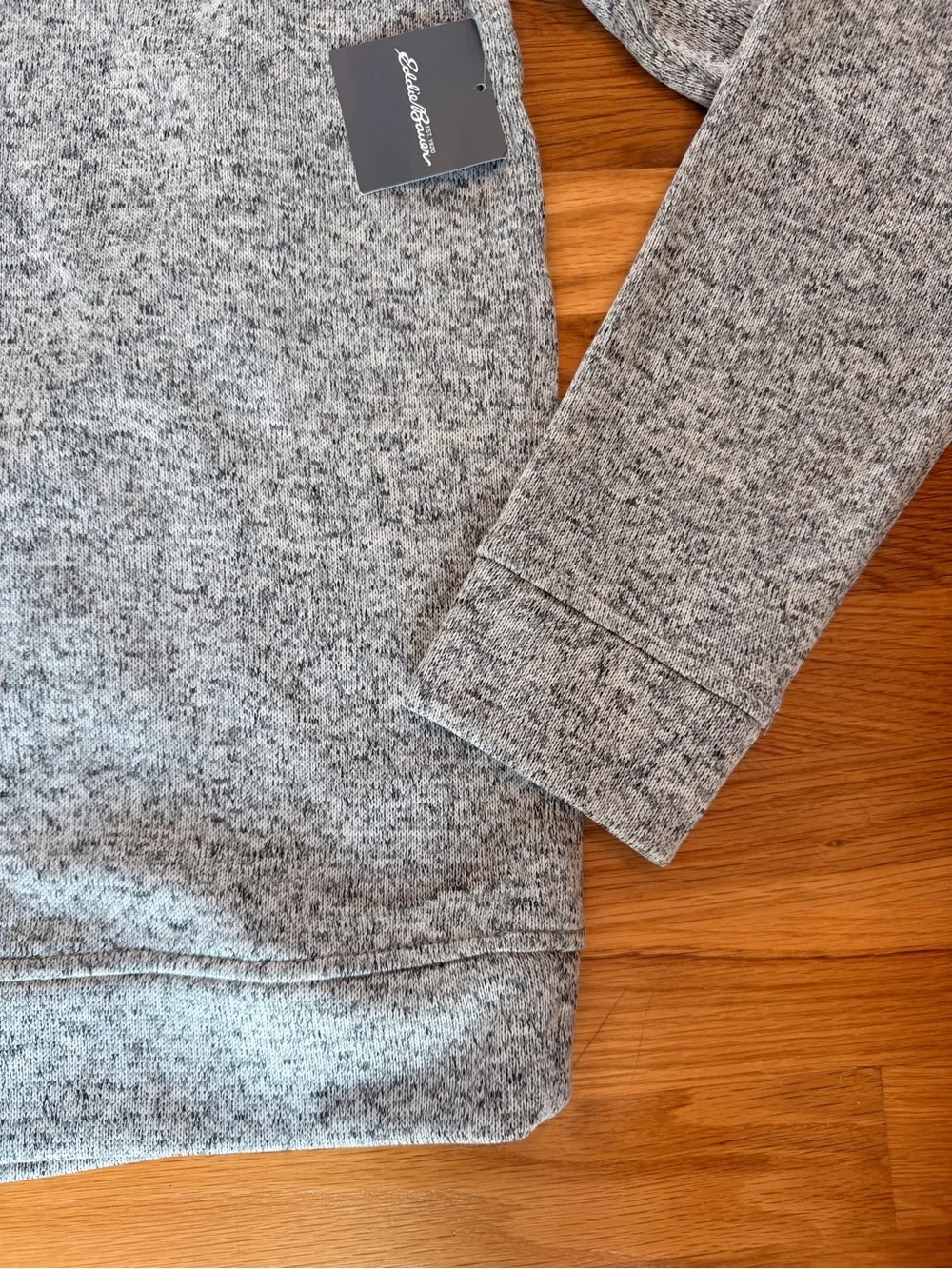 NWT Eddie Bauer Men's Radiator Fleece Snap-Front Sweater Pullover Gray Heather S